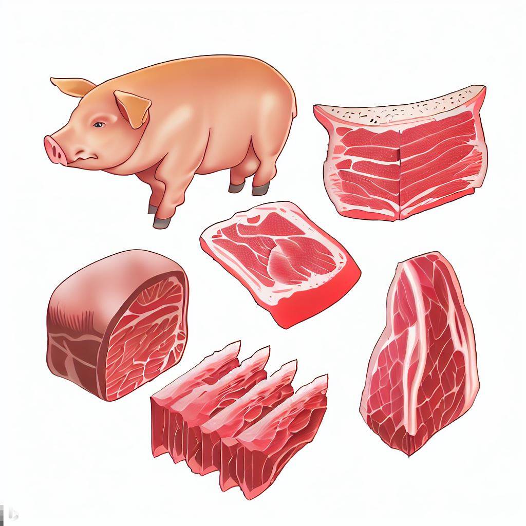 illustration of pork parts