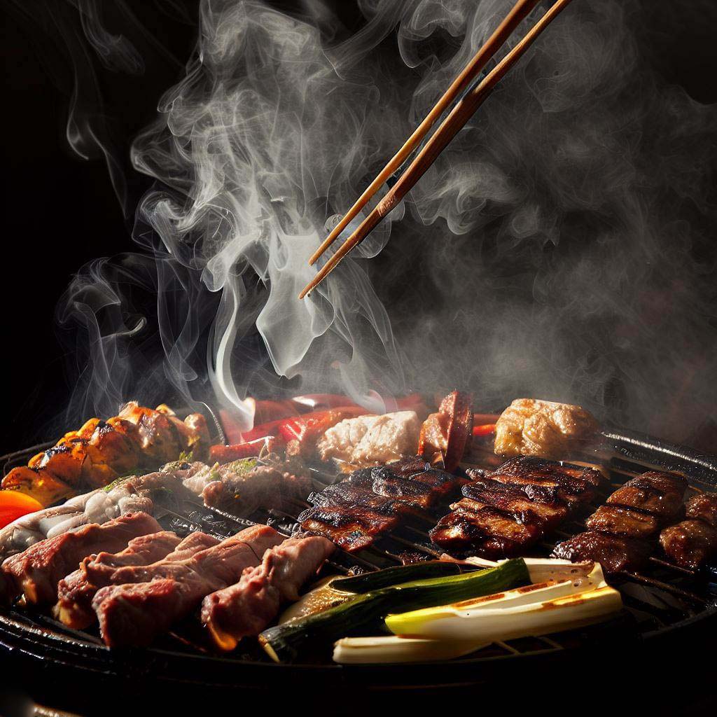 Puraville Charcoal Barbecue Grill, 13.7 Inches Non-Stick Korean